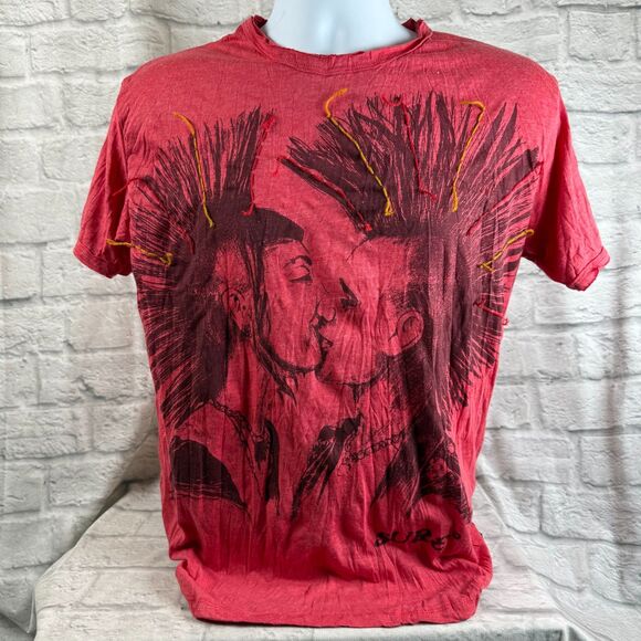 Punk Rockers Kissing T-Shirt Mens Small Unisex Mohawk SURE Brand - Picture 3 of 9